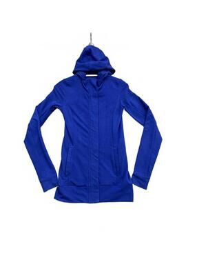 SWS Streetwear Society Blue Zip-Up Hoodie Women's Small Hooded Fleece Pockets
